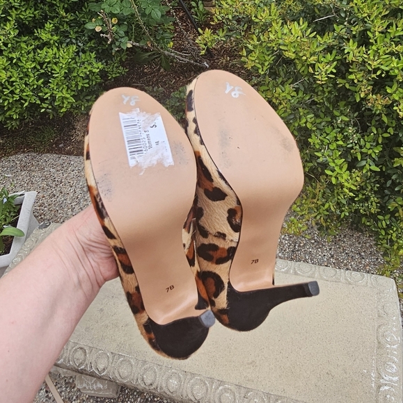 Talbots animal print Leopard Print Pony Hair Classic Platform Pumps Heels 7B - Picture 9 of 15